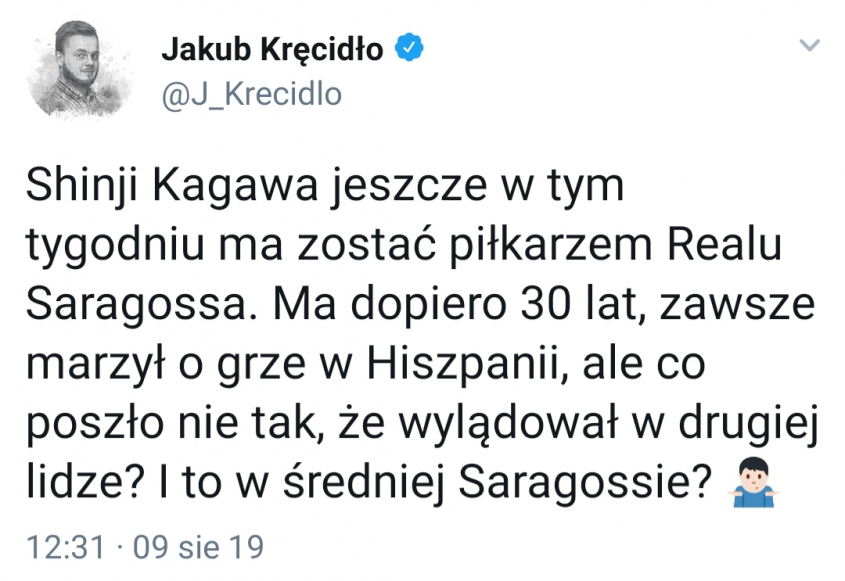 Kagawa przechodzi do II LIGI